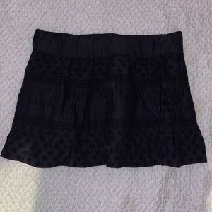 Black Eyelet Mini Skirt